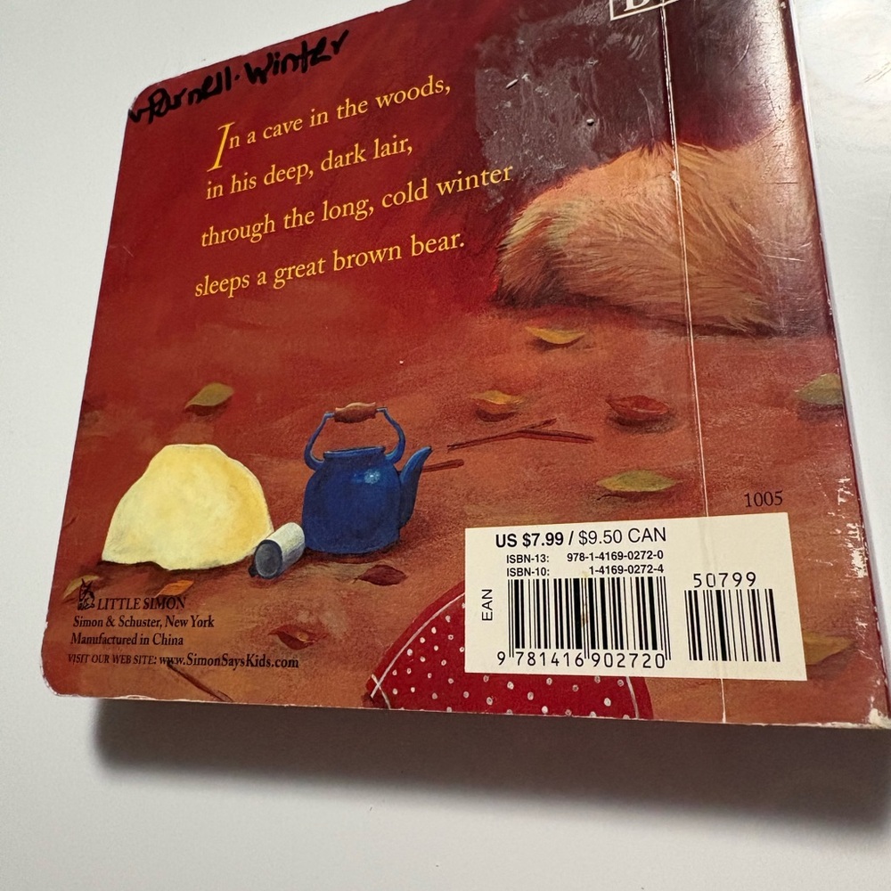 Bear snores on wooden book - Picture 2 of 3